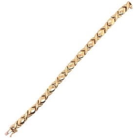 14 Karat Yellow Gold Fancy Link Bracelet 11g