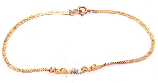 14 Karat Yellow Gold 7 inch Fancy Link Bracelet
