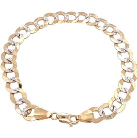 14K Two-Tone Gold Fancy Link Bracelet 14g