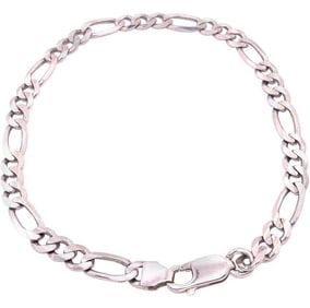 14 Karat White Gold Fancy Link Bracelet 10g
