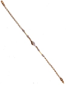 18 Karat Two Tone Gold Fancy Link Bracelet 5g