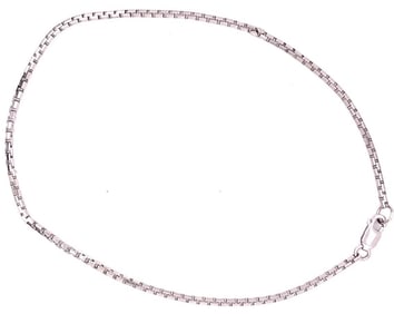 14 Karat White Gold 9 inch Box Link Bracelet 4g