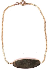 14 Karat Yellow Gold 7 Inch I.D Bracelet 1.84g