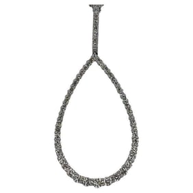 14k Gold Diamond Pear Loop Pendant Necklace 4.9g