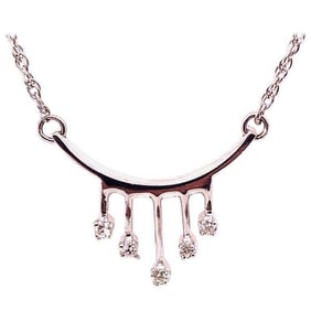 14 Karat White Gold Necklace with Diamonds 4.8g