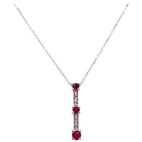 14K White Gold Necklace- Semi Precious Stone 2.98g