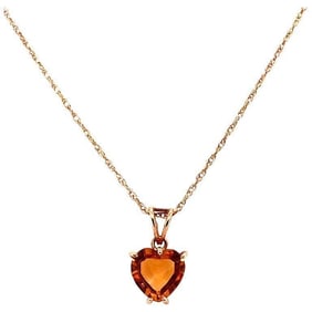 14K Gold 14 Inch Necklace Heart Pendant 1.6g