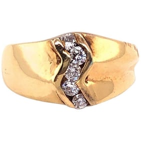 14Kt Gold Ring with Diamonds, 9.4 Grams