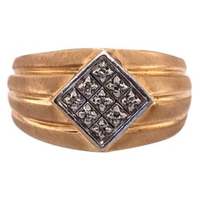 14Kt Yellow Gold Ring with Diamonds, 5.4 Grams