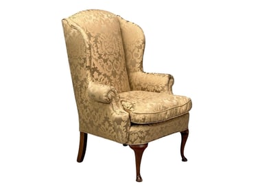 Antique Queen Anne Wing Back, Scalamandre Uphol