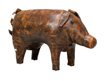 Dimitri Omersa Leather Pig Footstool Aberc & Fitch