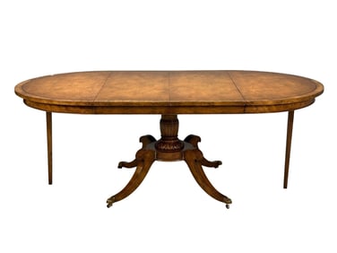 Banded Circular Dining Table with Two Leaves