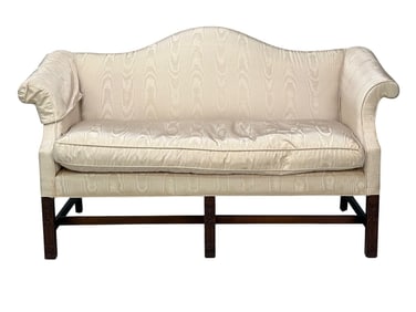 Camel Back Finely Upholstered Sofa Settee