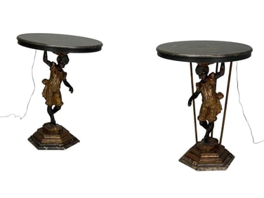 Pair of Nubian Figural Gueridons, 19th Century