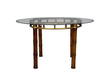 Faux Bamboo Metal Center or End Table