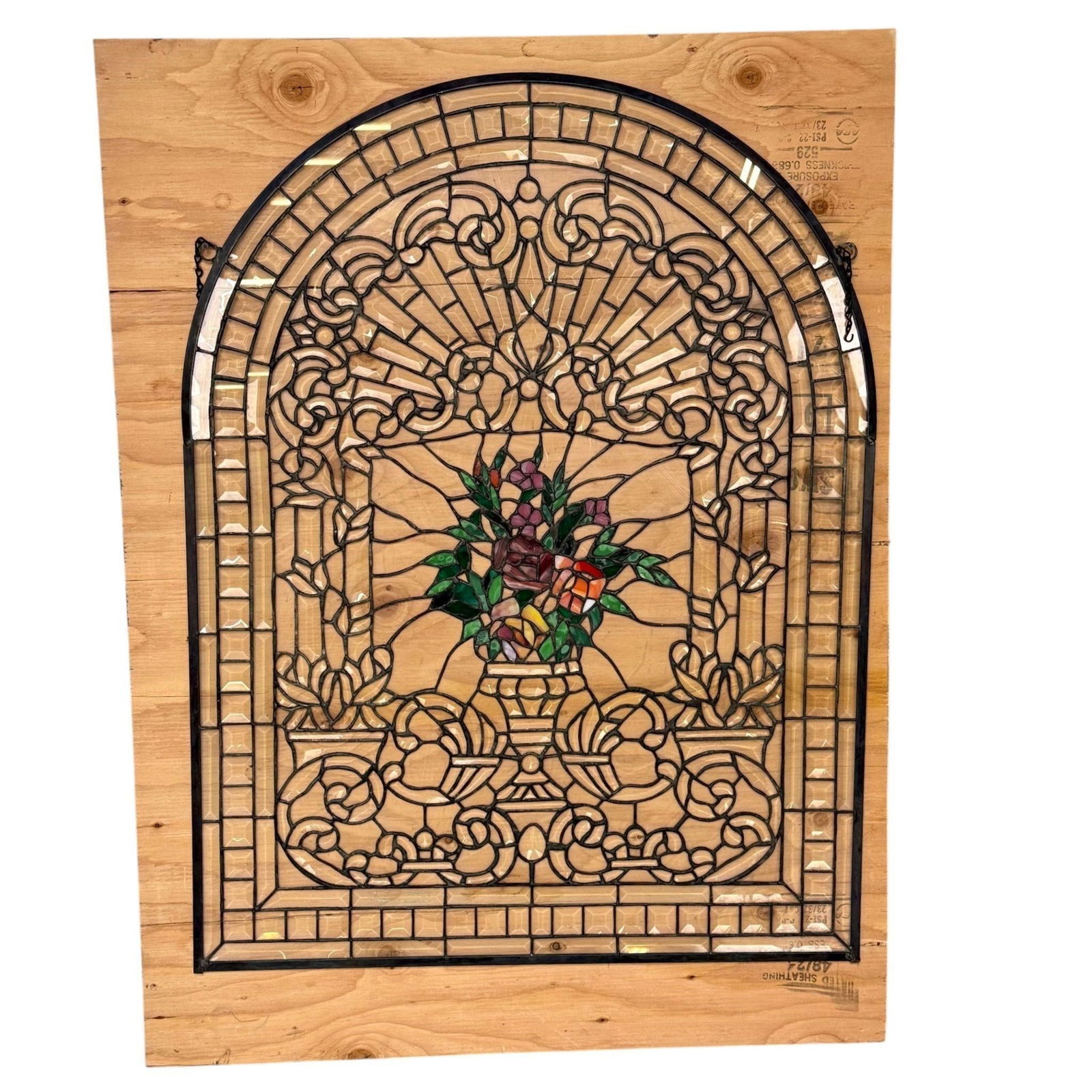 Stained Lead Glass Art Deco Style Window. (1 of 7)