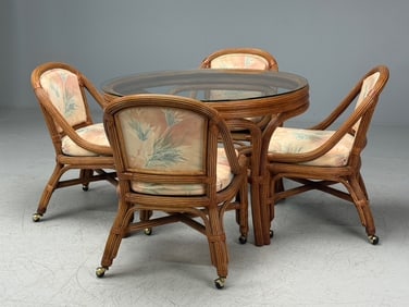 Henry Link Table and Four Chairs, Mid Century Mod