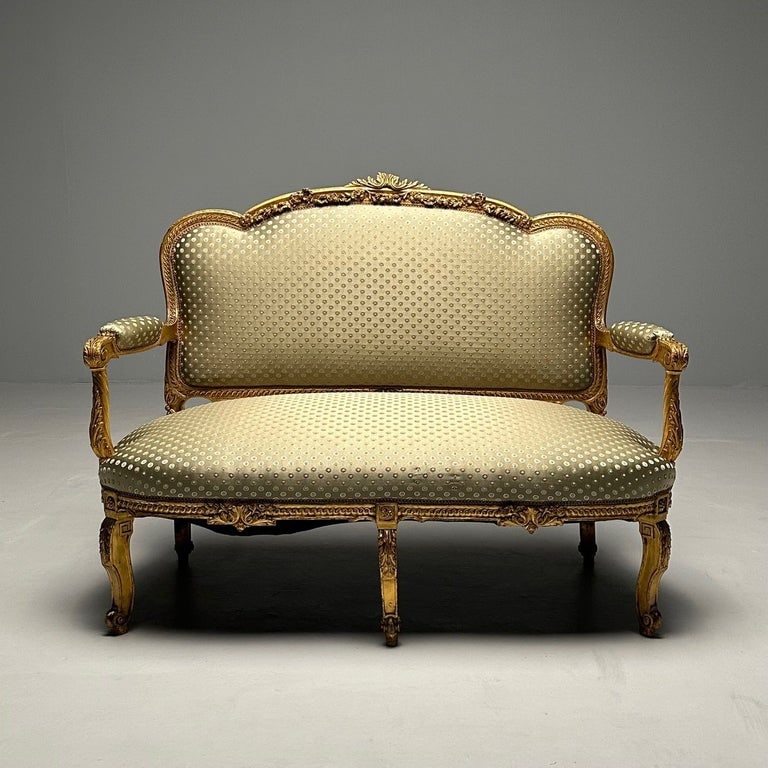 19th Century Settee / Canape, Durand, Louis XV, Giltwood, New Handwoven Scalamandre Upholstery. (1 of 11)