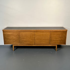Mid-Century Modern Sideboard / Credenza, Rustic Provincial Cabinet, Slate Top