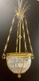 20th Century Dore Bronze Chandelier, Louis XVI Dome Style