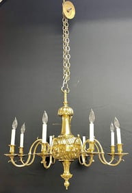 Bronze Georgian Style Chandelier having Eight Lights