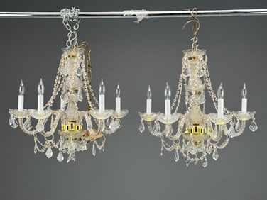Pair of Large Crystal Chandeliers