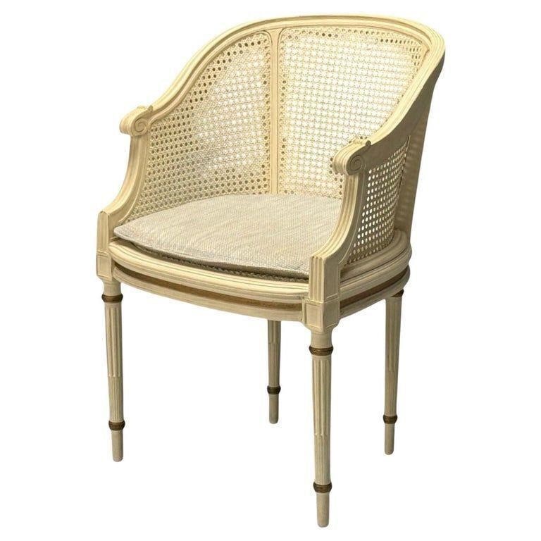 Louis XVI Style Barrel Back Chair, Painted Wood (1 of 10)