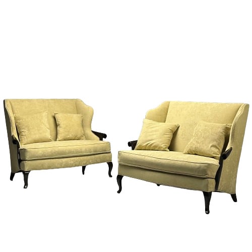 Christopher Guy, Contemporary, Sofas, Celadon Velvet, Mahogany, USA, 2010s (1 of 9)