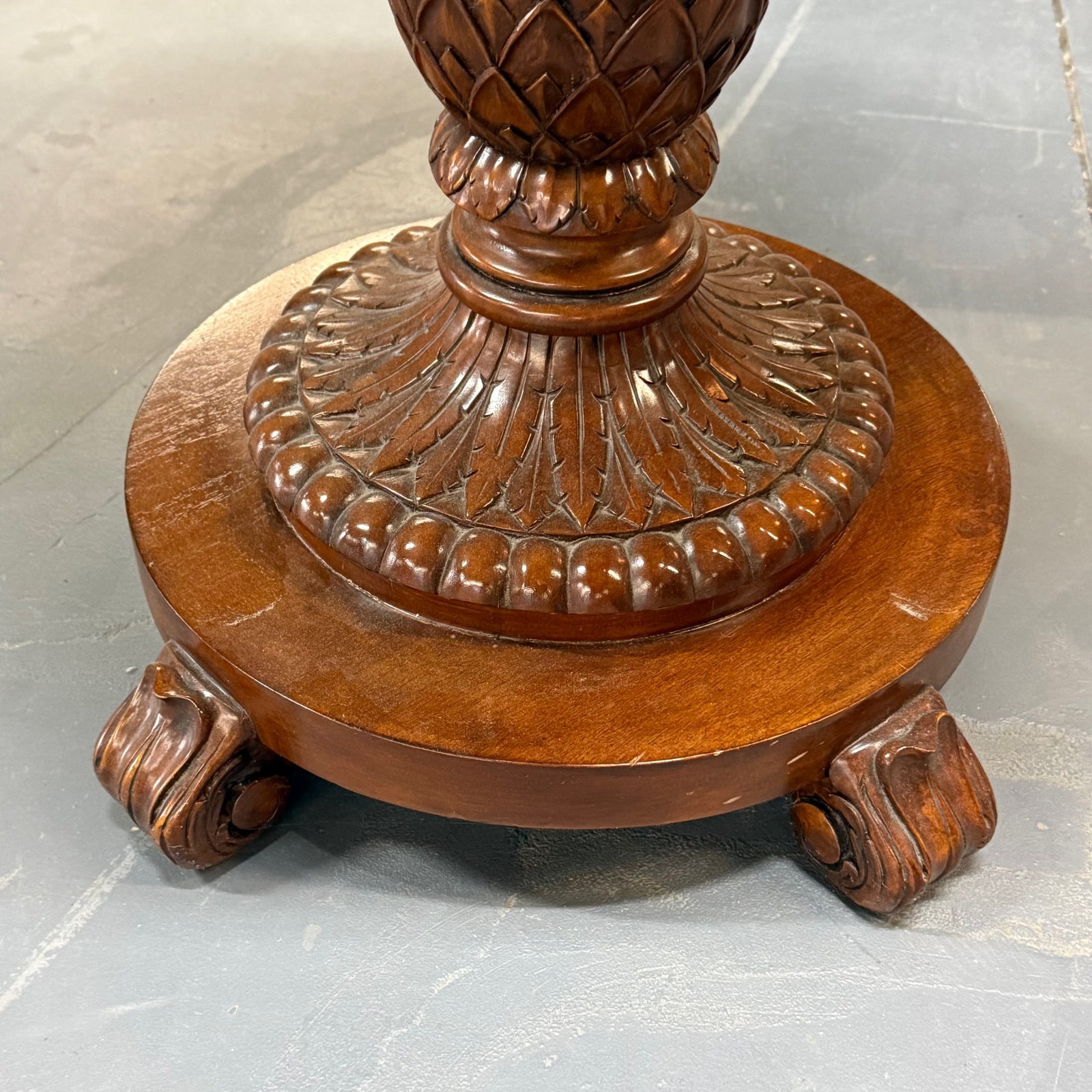 End or Side Table, Mahogany, Pineapple Base - 3