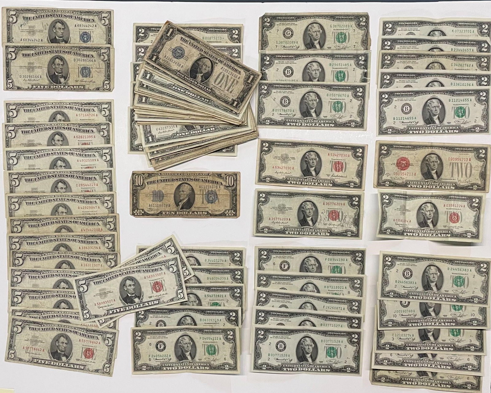98 Silver Certificates, Unverified, $203, Box 1 (1 of 15)