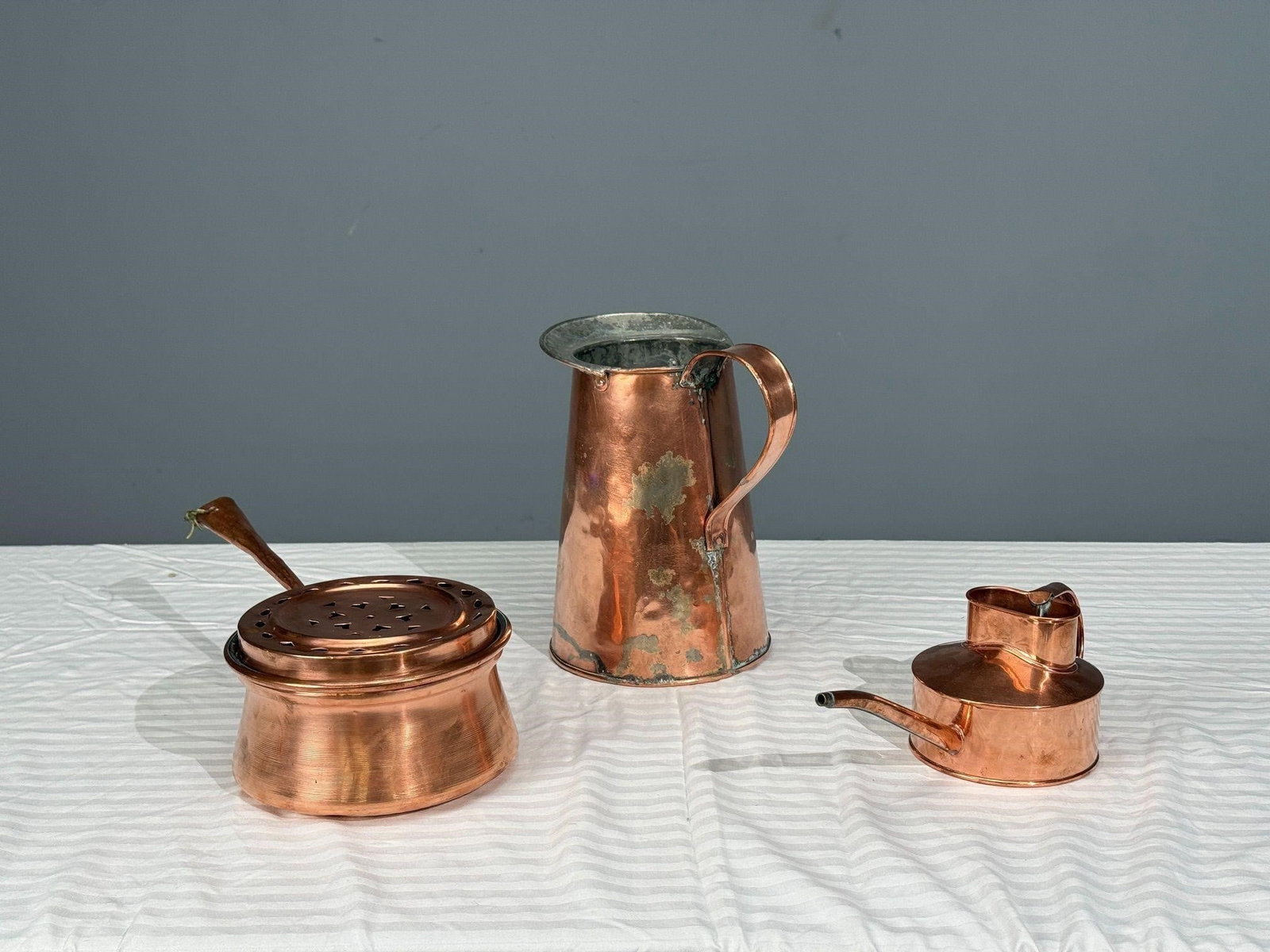 Three Antique Copper Vessels (1 of 8)