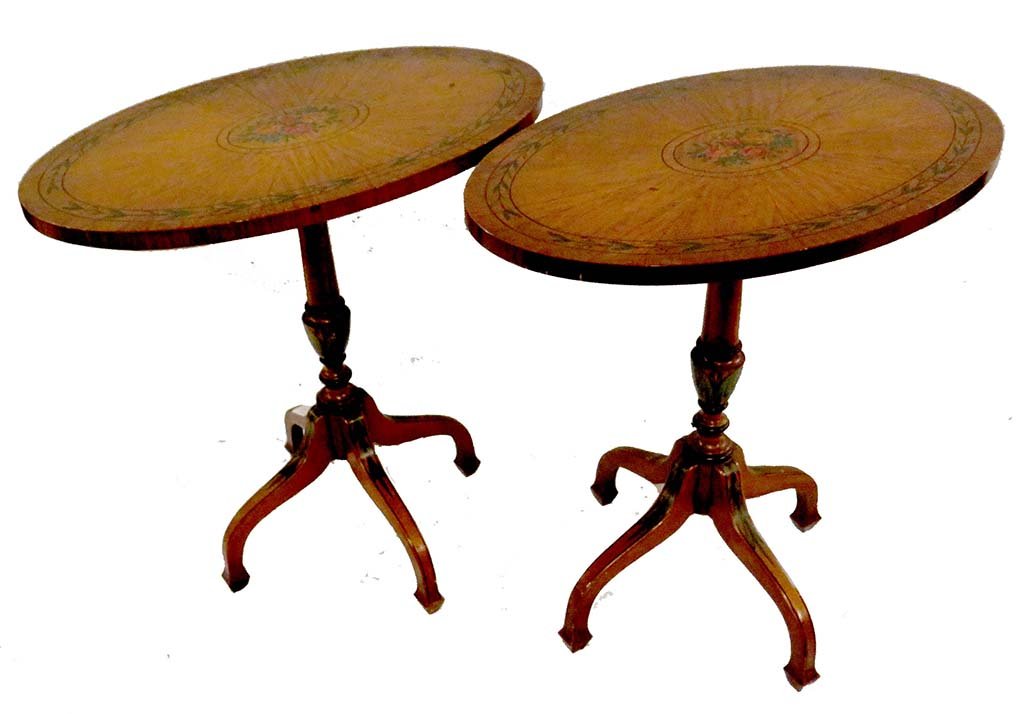 PAIR EDWARDIAN ADAMS STYLE SIDE TABLES (1 of 5)