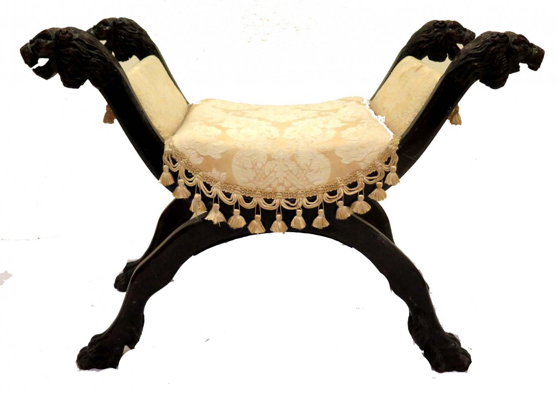 19th CENTURY CARVED BENCH (1 of 4)