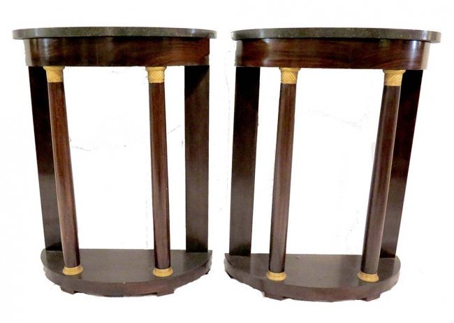 PAIR 19th CENTURY GEORGIAN DEMILUNE STANDS (1 of 6)