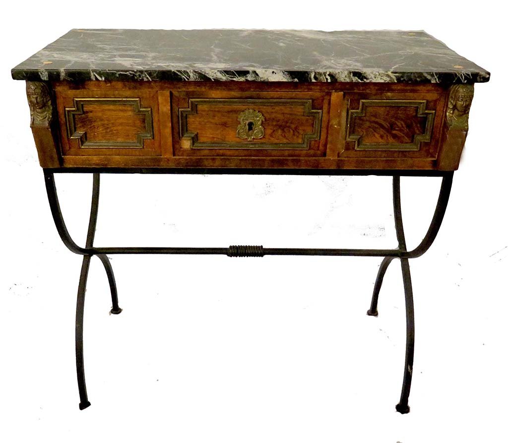 19th CENTURY MARBLE TOP SIDE TABLE (1 of 6)