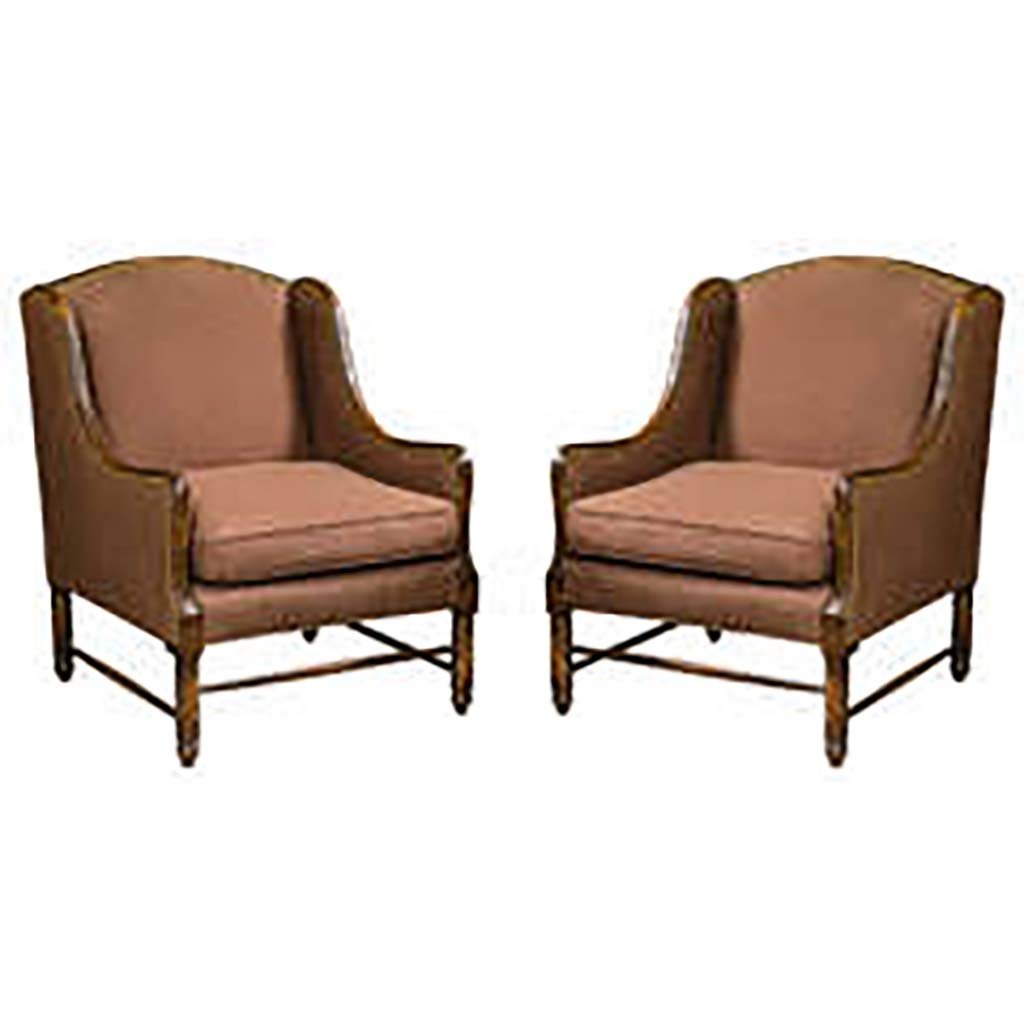 PAIR BROWN WALNUT BERGERES (1 of 9)