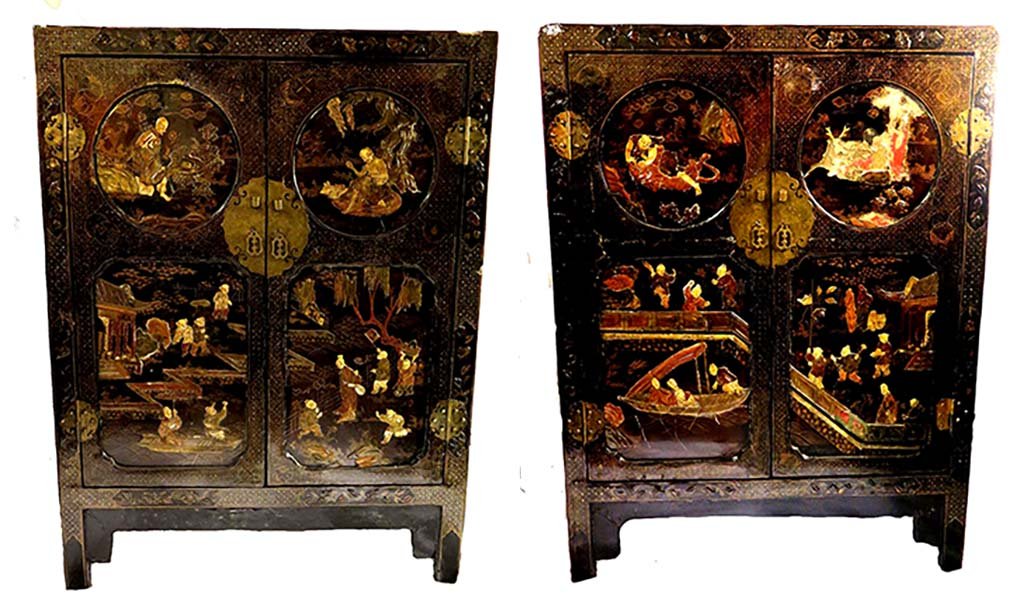 PAIR 19th CENTURY SCHOLARS CABINETS (1 of 10)