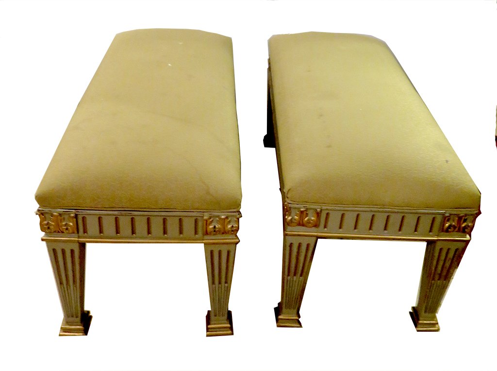 PAIR UPHOLSTERED WINDOW BENCHES (1 of 6)