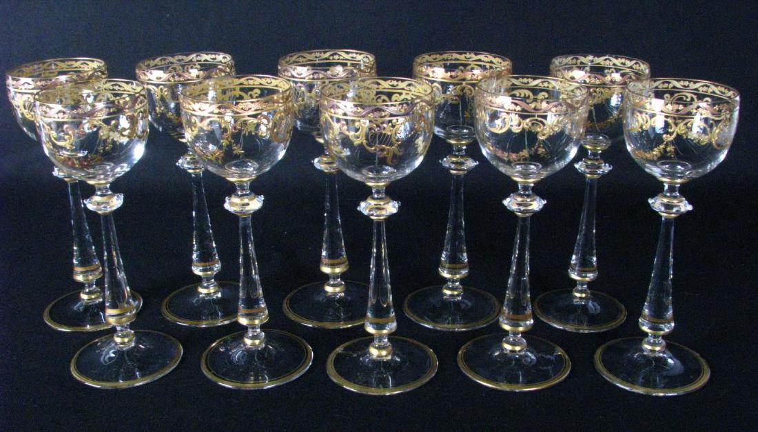 Set of Enameled Crystal Stemware (1 of 5)