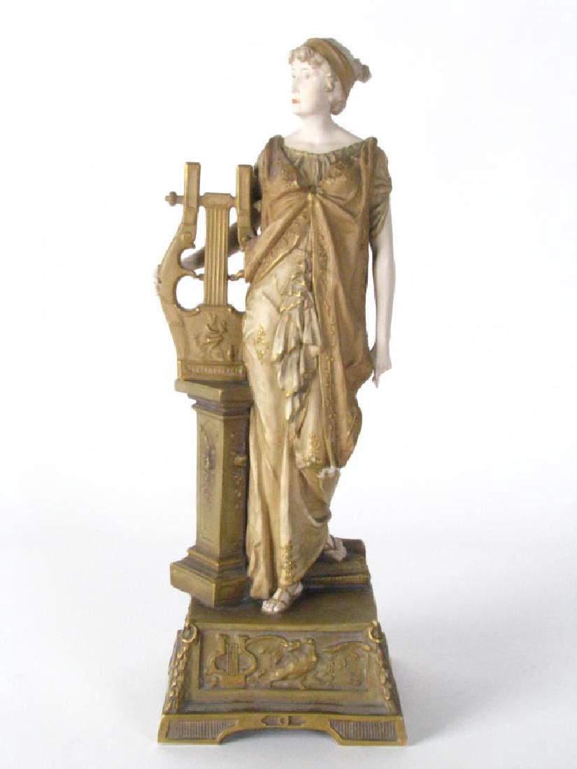 Ernst Wahliss Amphora Porcelain Woman with Harp (1 of 7)