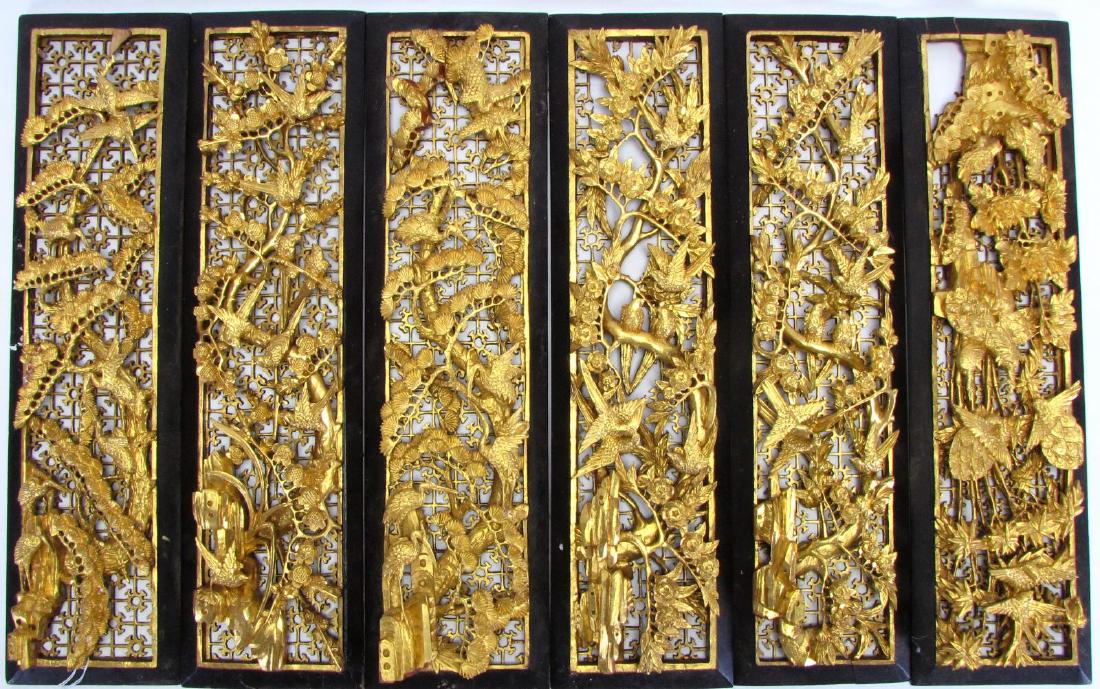 Group of Six Balinese Decorative Panels (1 of 6)