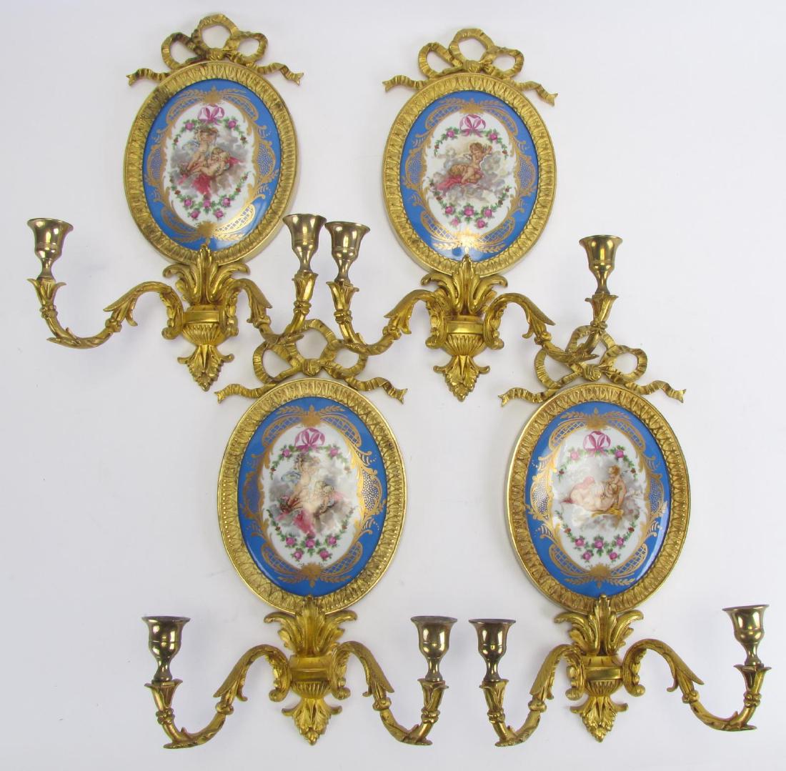 Group of Four Sevres France Plaque Sconces (1 of 9)
