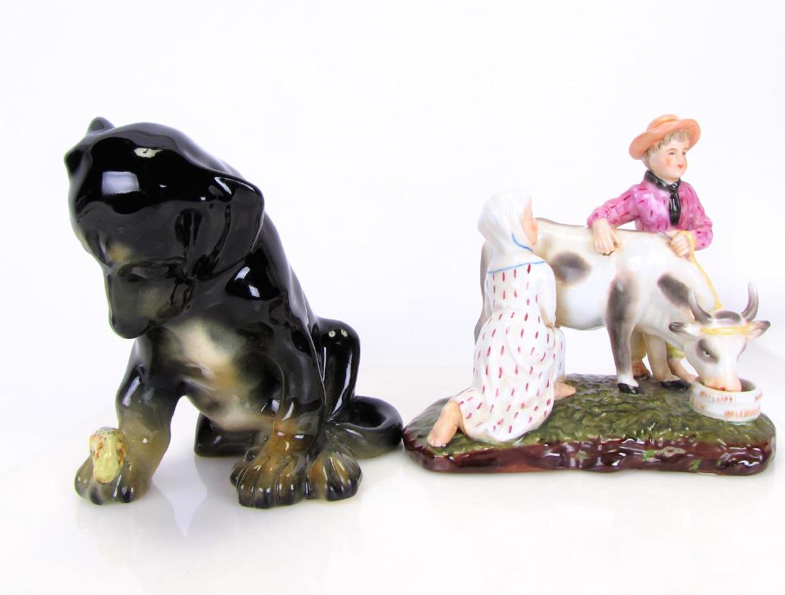 Austrian Ceramic Puppy and Porcelain Figural Group (1 of 5)
