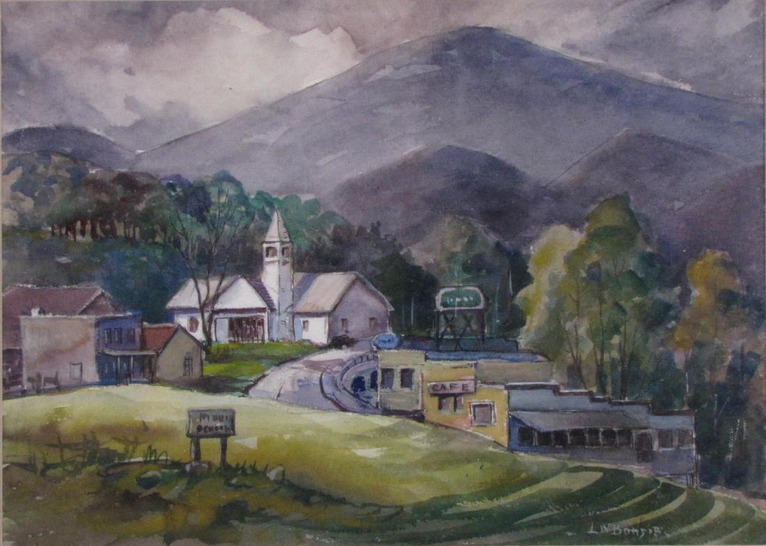 Louis W Bonsib 11x15 WC Village in Smokies (1 of 5)