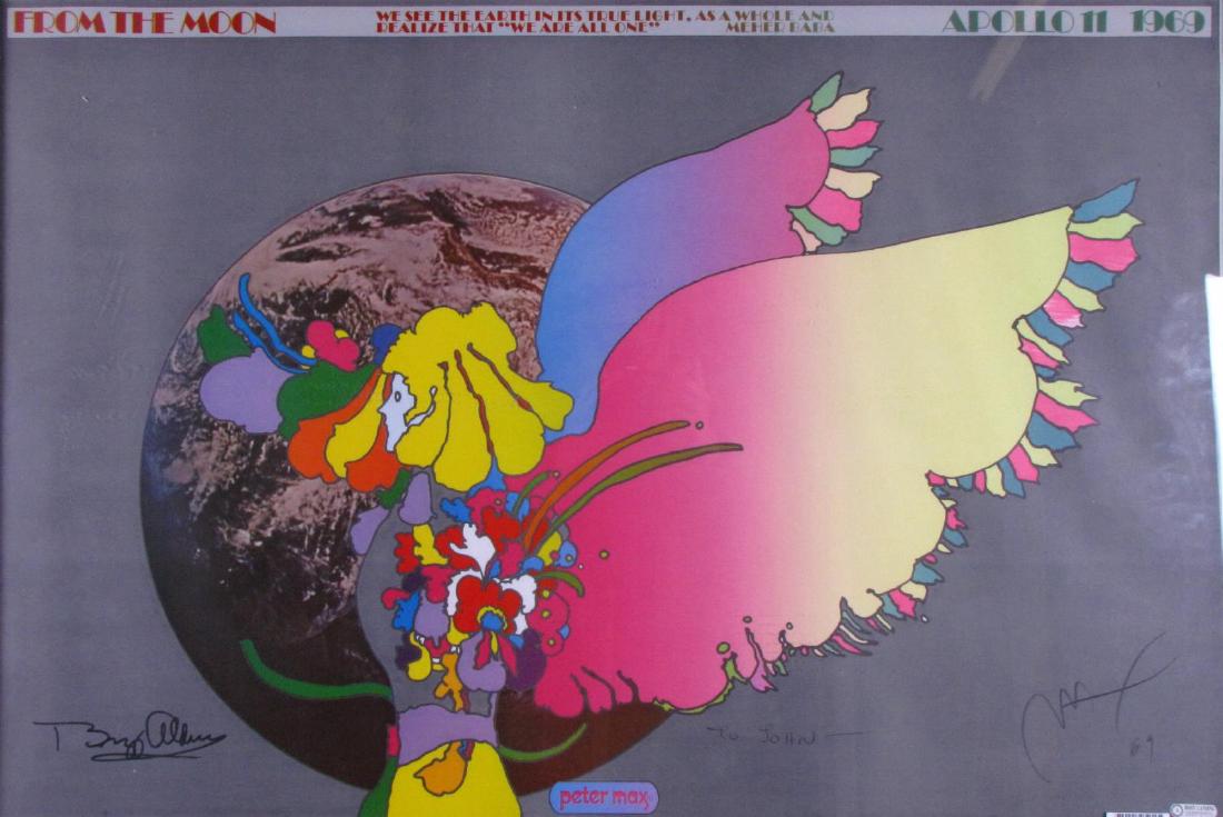 Signed Peter Max Poster, Buzz Aldrin, Moon Landing (1 of 10)