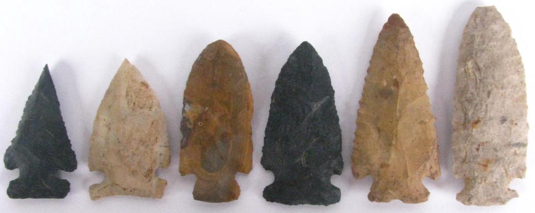 Six Indiana Arrowheads (1 of 2)