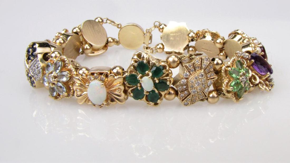 14K Yellow Gold Mutliple Stone Slide Bracelet (1 of 3)