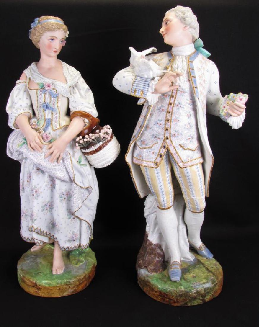 Pair of Large, Bisque French Porcelain Figures (1 of 15)