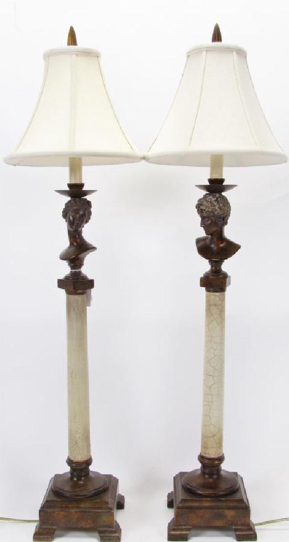 Pair of Maitland Smith Candlestick Figural Lamps (1 of 1)