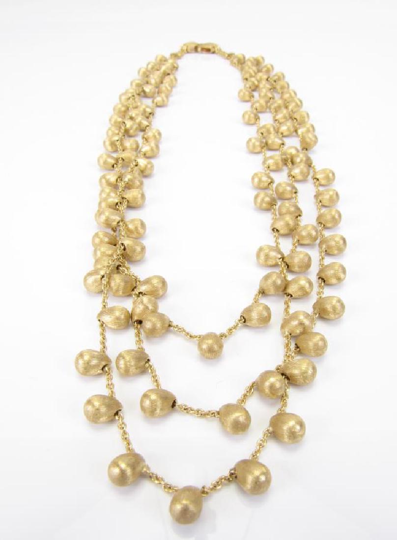 18K Marco Bicego Three Strand Gold Necklace (1 of 1)